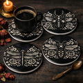 Winged Bloom Coasters | Gothic Botanical Set